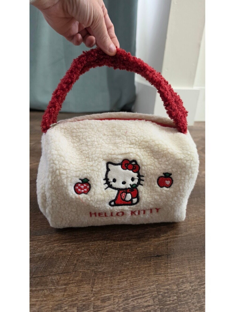 Hello Kitty Plush Handbag with Red Handle